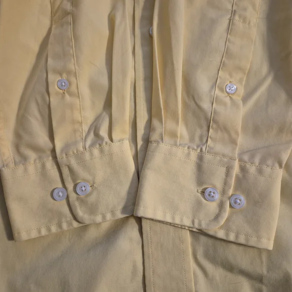 Bright Croft & Barrow Yellow Men's Button-Down Shirt | Classic Fit | Size 16 Nec - Picture 10 of 11